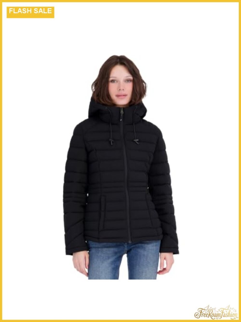 Packable Stretch Puffer Jacket Lightweight Water Resistant Travel Coat